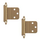 3/8" (10 mm) Inset Non-Self Closing Face Mount Cabinet Hinge (Pair) in Champagne Bronze