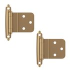 3/8" (10 mm) Inset Self Closing Face Mount Cabinet Hinge (Pair) in Champagne Bronze