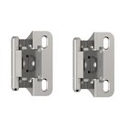 1/4" (6 mm) Overlay Self Closing Partial Wrap Cabinet Hinge (Pair) in Polished Chrome