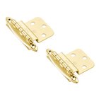 Non Self Closing Face Mount 3/8" Inset Hinge (Pair) in Bright Brass