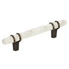3 3/4" Centers Cabinet Handle in Marble White/Oil-Rubbed Bronze