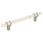 5" Centers Cabinet Handle in Marble White/Satin Nickel