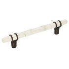 5" Centers Cabinet Handle in Marble White/Oil-Rubbed Bronze