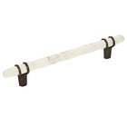 6 1/4" Centers Cabinet Handle in Marble White/Oil-Rubbed Bronze Cabinet Pull