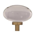 1 3/4" Oval Knob in Clear Glass/Golden Champagne