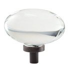 1 3/4" Oval Knob in Clear Glass/Oil-Rubbed Bronze