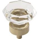 1 5/16" Diameter Glass Knob in Golden Champagne with Clear Glass