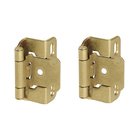 Self Closing Partial Wrap 1/2" Overlay Hinge (Pair) in Burnished Brass
