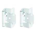 Self Closing Partial Wrap 1/2" Overlay Hinge (Pair) in White