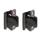 Single Demountable, Partial Wrap, 1/4" Overlay Hinge (Pair) in Oil Rubbed Bronze