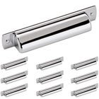 10 Pack of 3 3/4" Centers Cup Pull in Polished Chrome